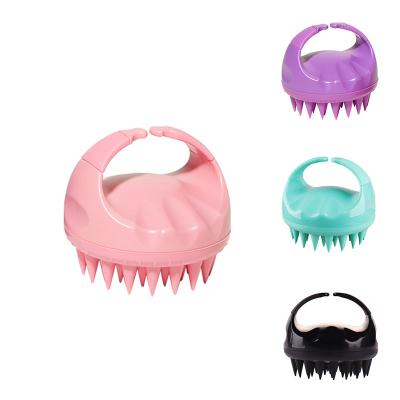 China Logo Salon Hair Scrubber Bath Soft Waterproof Shampoo Brush Comb Soft Silicone Exfoliator Silicone Scalp Massager Shampoo Brush for sale