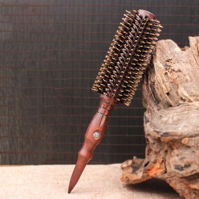 China Nondisposable Popular Handle Hairbrush Hair Brush Round Wood Detangling Wooden Handle Hair Brush Wooden Handle for sale