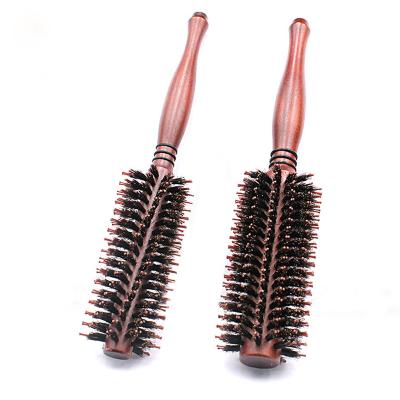 China Wholesale High End Portable Round Wooden Handle Boar Stiffens Round Hair Brush for sale