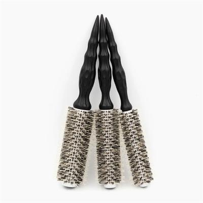 China Boar Bristle Groove Design Round Handle Round Brushes For Hair Professional for sale