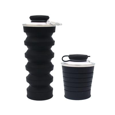 China Outdoor sports non-slip telescopic water bottle cup anti-slip telescopic water bottle mug portable manufacturer direct sales travel pot mountaineering sweat absorption for sale