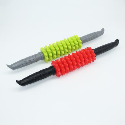 China Portable Manual Physiotherapy Muscle Bar Massage Stick Roller Spike Massage Stick for sale