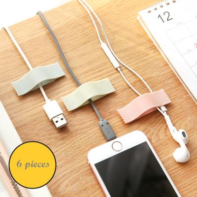 China Universal Cable Organizer Desktop Wire Rope Cord Clamp Organizer Earphone Cable Winder for sale