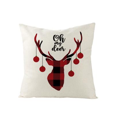 China PORTABLE Christmas Pillowcase Hot Sale Homeware Amazon Canvas Nordic Plaid Sofa Pillow Cushion Cover for sale