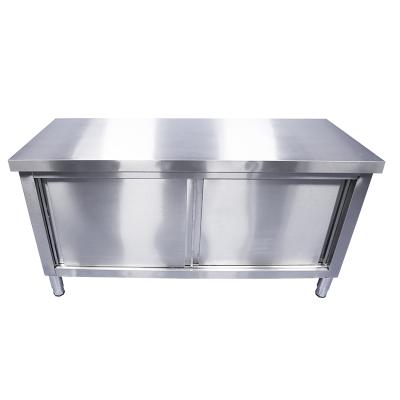 China Modern Simple Commercial Stainless Steel Sideboards With Sliding Door Steel Corner Bench With Drawers for sale