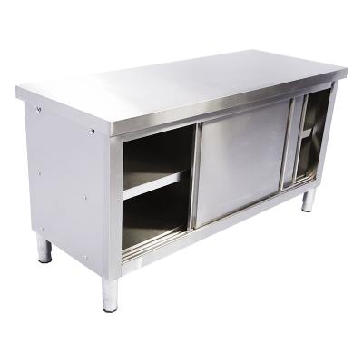 China Restaurant Stainless Steel Double Doors Storage, Kitchen Table, Work Bench With Drawers, Cabinet for sale