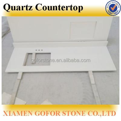 China Tile snow white quartz worktop, kitchen counter tops, kitchen tops for sale