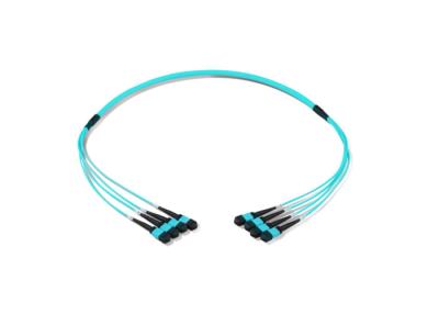 China OM3 2.0m m 4 cordones de remiendo de la fibra óptica de la base 12F/APC MPO en venta