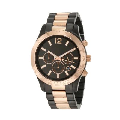 China Latest Auto Date Style Style Design For Ladies Alloy Watches Black Mix Rose Gold Wrist Watch for sale