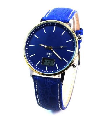 China Automatic Leather Date Time Crocodile Pattern Cow Leather Solar Control Watch for sale