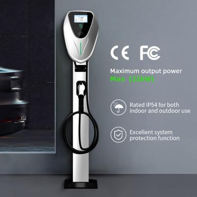 China New Design OCPP 1.6J Evse Manufacturer 22kw Ev Fast Charging Pile 32a Type2 3 Phase AC Ev Charger Station Level 2 Ev Charger for sale