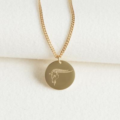 China Eco-Friendly Minimalist Goat Jewelry Custom Goat Necklace Engraved Animal Necklace For Women Men Pet Lover Gift for sale