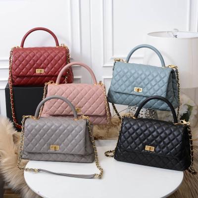 China 2021 Fashion China Bag Factory Wholesale Trendy Genuine Leather Handbag For Women for sale