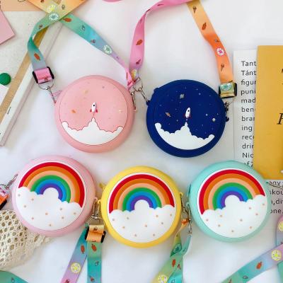 China 2022 New Sky Pattern Small Messenger Bag Silicone Kids Round Bag Daily Starry Coin Purse for sale