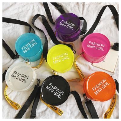 China 2021 Custom Mini Jelly Clear Purse For Girls Candy PVC Letters Custom Cute Round Plastic Bag Daily Used Plastic PVC for sale