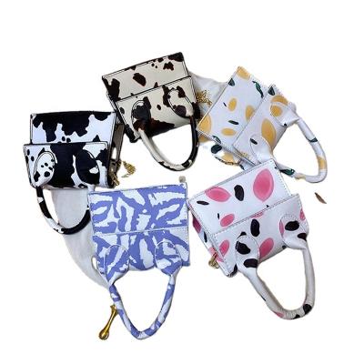 China High Quality Mini Square Bag Cow Print Handbag For Women Printed Cross - Body Purses Woman Handbags Giel Bags for sale