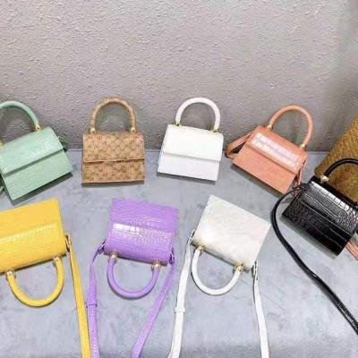 China Hot Selling Fashion Small Fashion Mini Handbag Pure Graffiti Ladies PU Colorful Girls Purse Bags for sale