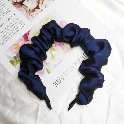 China Regular Wave Silk Wide Momme Headbands 3.5cm Silk Headband Hair Accessories For Women for sale