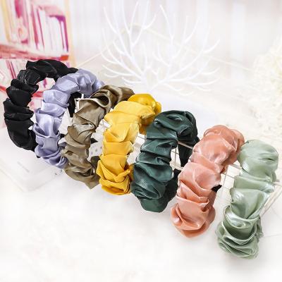 China Fashion Wholesale Regular Wave New Women's Wide Knotted Headband Hair Band Headband Elastic Hair Accessories for sale