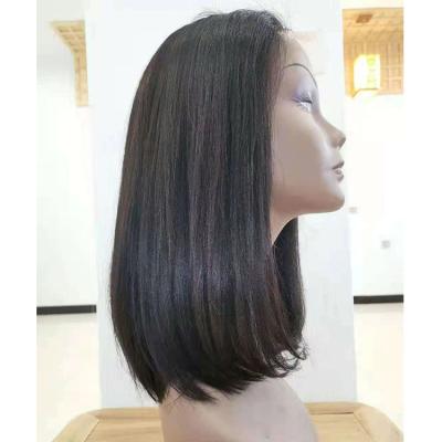 China Barely Shedding Soft Thick Smooth Straight Hair Long Lace Peruvian Pixie Cut Virgin Hair Hairpiece Lace Front Bobo Wigs for sale