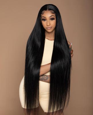 China Thick Smooth Soft Barely Shedding Hd 30inch 40inch 13*4 Full Lace Frontal Curly Straight Virgin Indian Hair Lace Front Wigs for sale