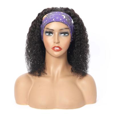 China Indian jerry curl High Quality Brazilian Virgin Hair High Quality Soft Soft Thick Shedding Jewish Wigsw With Headband Tied Headband Wigs For Black Women for sale