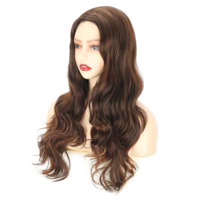 China High Quality Kinky Curly Barely Shedding Thick Straight Soft Long Deep Wave Lead Fiber Synthetic Wigs for sale