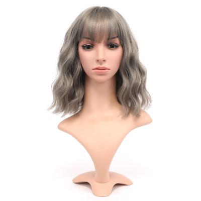 China European Platinum Blonde Ash Soft Smooth Thick Shedding Long White Barely White No Lace Wig for sale