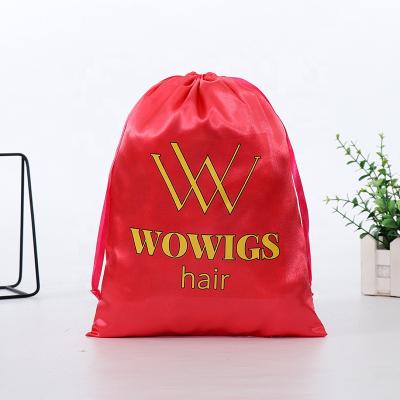 China Custom Private Label Christmas Water Wave Hair Wig Custom Satin Bags Wig Storage Bag for sale