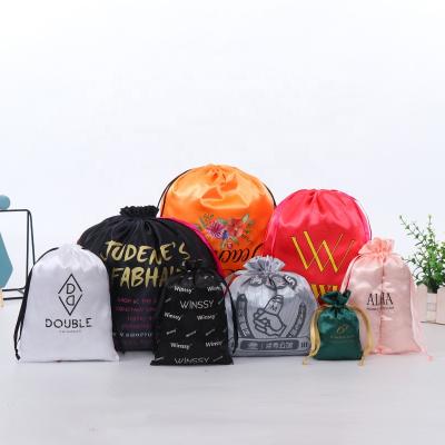 China Customized water wave christmas satin bag/satin wigs storage packaging pouch bag silk satin dust bag for handbag for sale