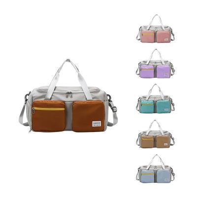 China Low MOQ fashion new style durable sport nylon travel bags storage bag set luggage bags with shoe pocket for sale