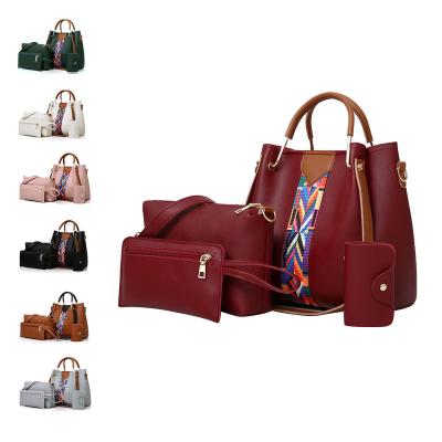 China Hot Sale Cheap Price 4 Pcs Waterproof In 1 Set Fashion Trends Ladies Bags Ladies Handbag Women Handbag Sets PU Handbags for sale