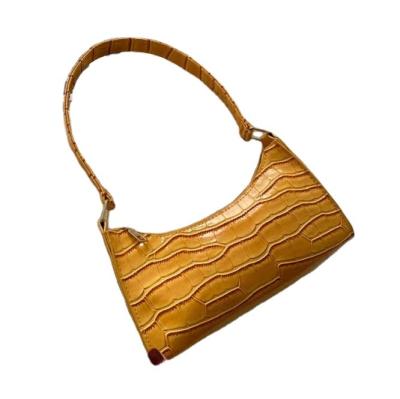 China Wholesale luxury ladies casual armpit bags high quality retro crocodile pattern shoulder purses and handbags for women for sale