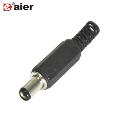 China Black 2.5mm DC Power Jack Solder Connector Adapter 5.5MM Residential/General Purpose Male Plug for sale