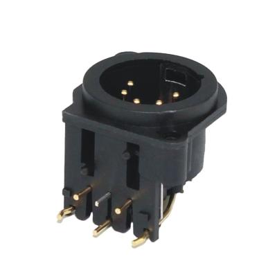 China audio & Audio Video Microphone XLR 5Pin Terminal PC Panel Vertical Plug Socket Male Connector for sale