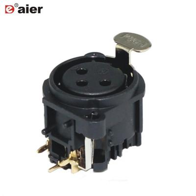 China audio & Microphone XLR Terminal PC Vertical 3 Pin Panel Socket Plug Female Video Audio Connector for sale