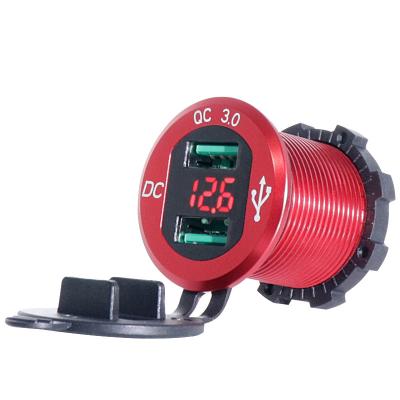 China Car Boat Bus Truck Motorcycle 5V4.2A LED Voltmeter USB Charger Marine Socket For Car for sale