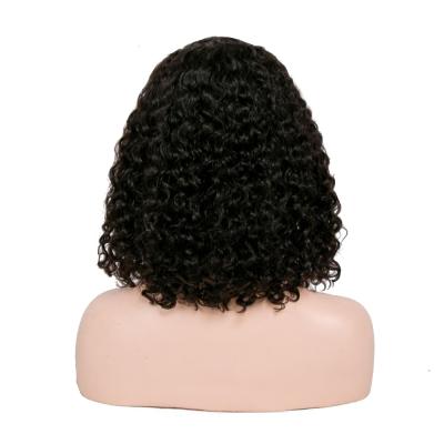 China Unprocessed Bob Deep Wave Curl Wig Mink Hair Raw Brazilian Short Deep Curly Curly Frontal Virgin Human Hair Lace Wigs 8 Inches for sale