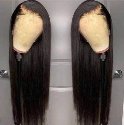 China Silky Straight Hair Vendors Raw Wave Indian Hair Straight Lace Front Wigs Natural Hair Wigs Preplucked Hairline Scalp for sale