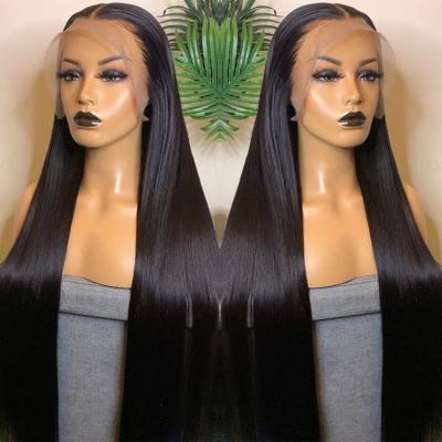 China Silky Straight Wave Lace Front Wig Vendors Wholesale Transparent Brazilian Straight Lace Front Wig Human Hair Wigs For Black Women for sale