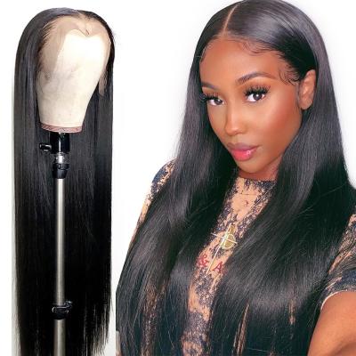 China Brazilian Straight Lace Front Wigs Pre Plucked Hairline Remy Virgin Human Hair Cuticle Aligned Lace Front Wig Silky Straight 13x4 Weave for sale