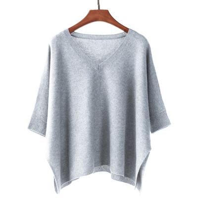 China Anti-pilling Wholesale Women's 100% Cashmere V-Neck Sweater for sale