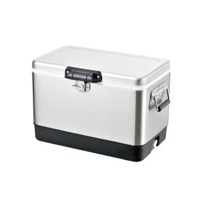 China Sustainable Wholesale Stainless Steel Double Wall Insulated Cooler Box 25L Custom Beer White Metal Customized Bottle Box Logo Packing for sale