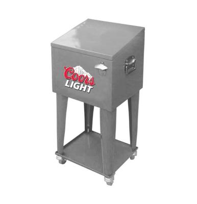 China A viable 24L metal portable beer cooler box with wheels for sale