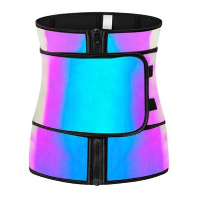 China Custom Logo At Night Reflective Latex Waist Trainer Women Workout Body Shaper Waist Trimmer Breathable Compression Belt for sale