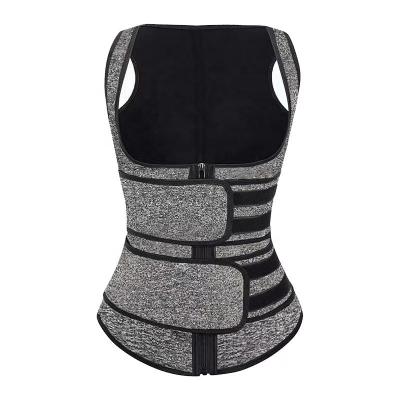 China New Breathable Custom Logo Compression Double Strap Neoprene Workout Sauna Sweat Top Women Waist Trainer Vest for sale