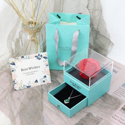 China Valentine's Day Acrylic Gift Box Forever Love Valentine Day Gift Rose In Custom Valentine's Day Gift/Mothers Day Gift/Wedding Gift 2022 for sale