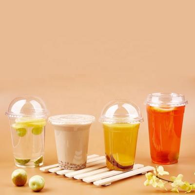 China Disposable Eco-Friendly Cold Drink Cup Plastic With Lids 16oz 24oz PP Pamper U Shape Disposable Customized Plastic Cup for sale