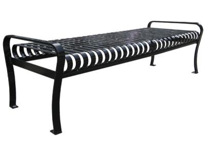 China Stainless Steel Furniture Fabrication 4 Foot Backless Metal Bench For Roadside for sale