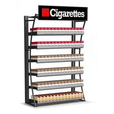 China Modern Wide Cigarette Display Shelf Cigarette Storage Cabinet Fully Welded for sale